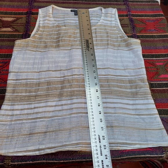 Conrad C Collection Striped Scoop Neck Tank Top - Picture 4 of 5